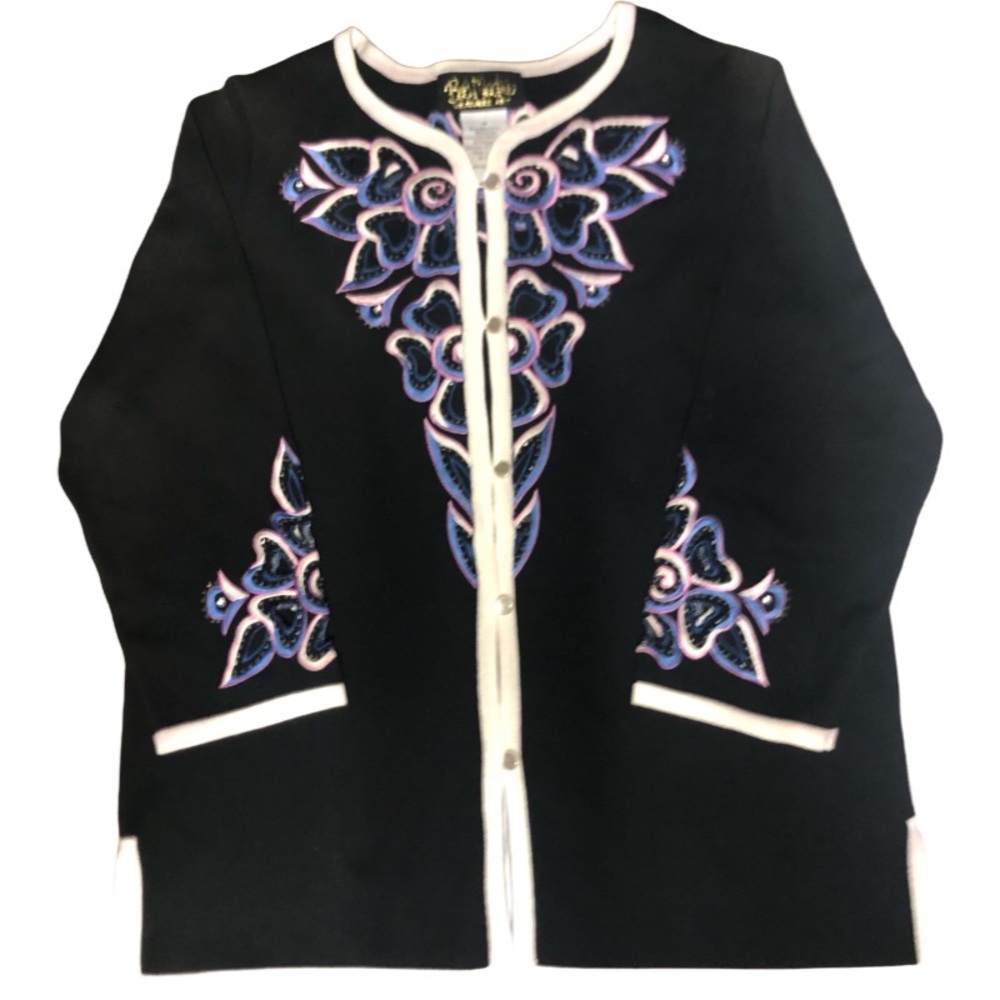 COPY - Bob Mackie Wearable Art Cardigan Jacket Women’s Sequined Embroidered Siz…